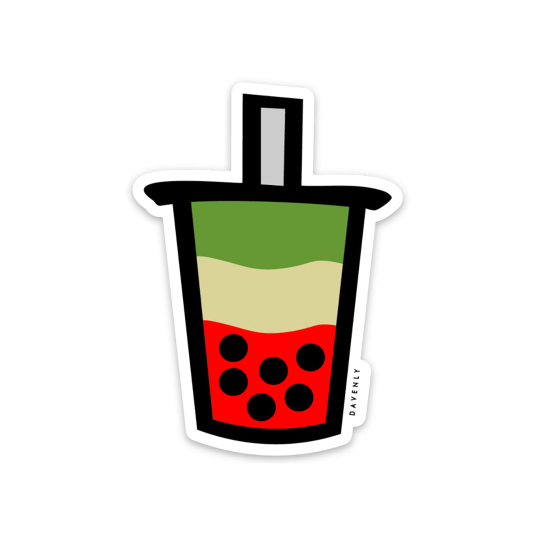 Strawberry Matcha Latte Boba Sticker