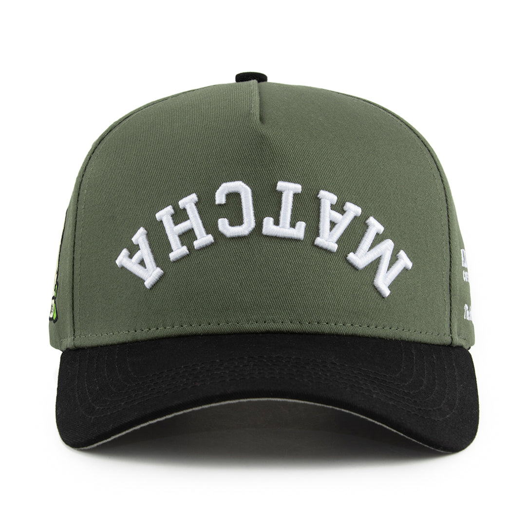 academic coffee x the hungry sloth collaboration: upside down matcha snapback hat