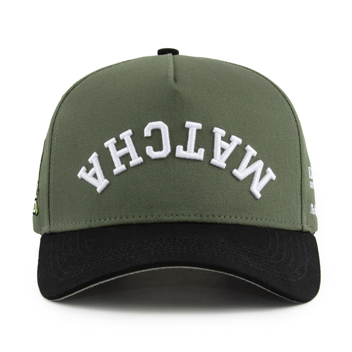 academic coffee x the hungry sloth collaboration: upside down matcha snapback hat
