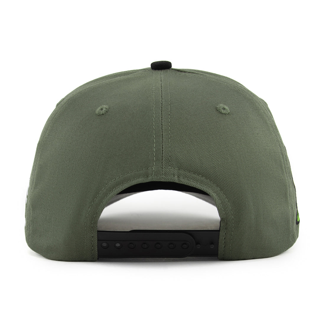 olive green snapback hat