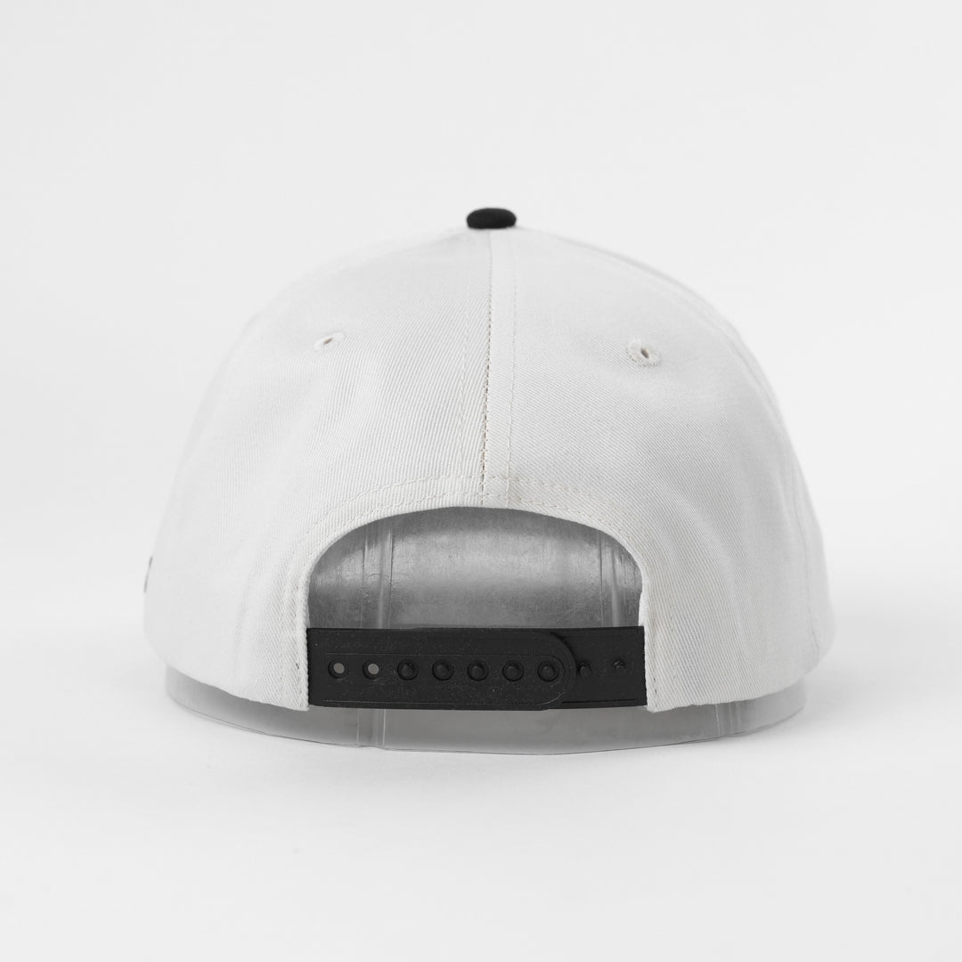 White and black snapback hat