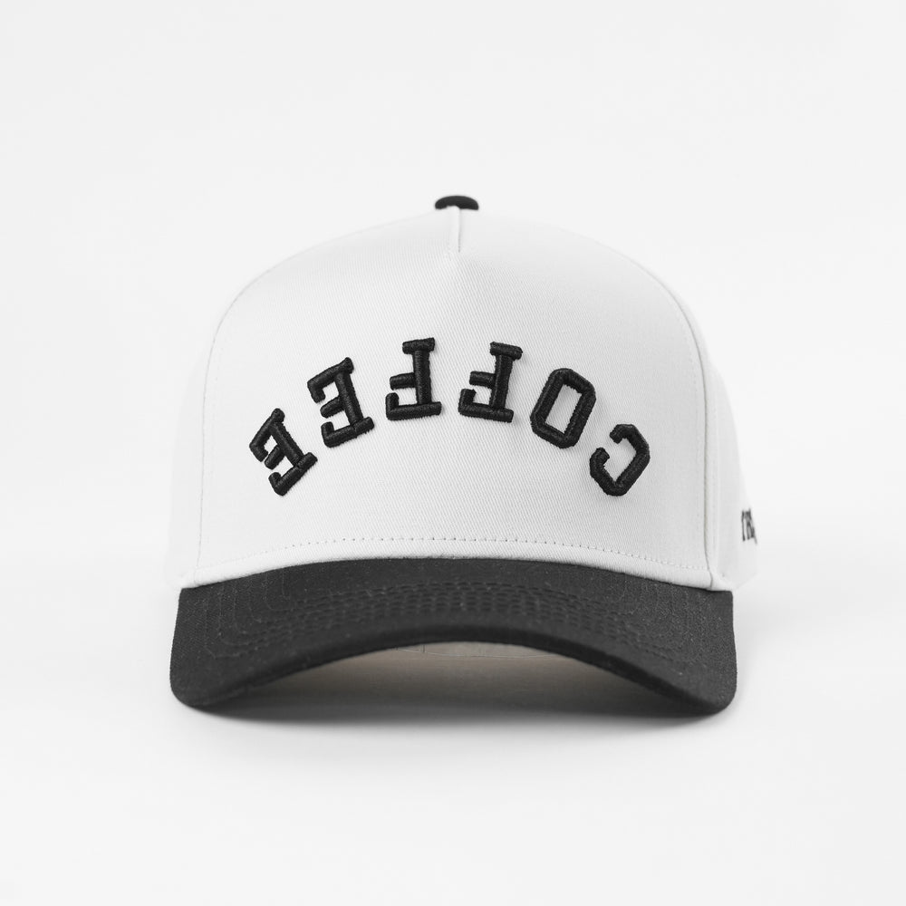 coffee upside down a-frame snapback hat