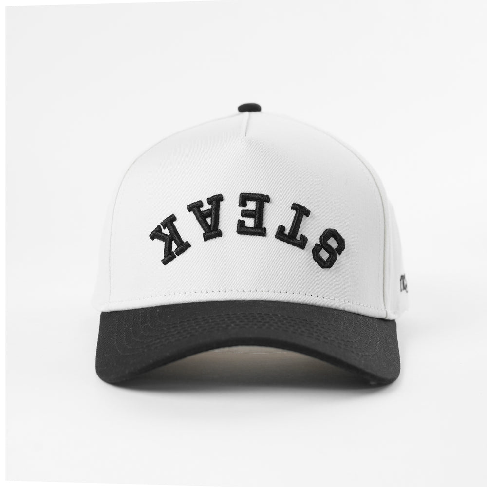 steak upside down a-frame snapback hat