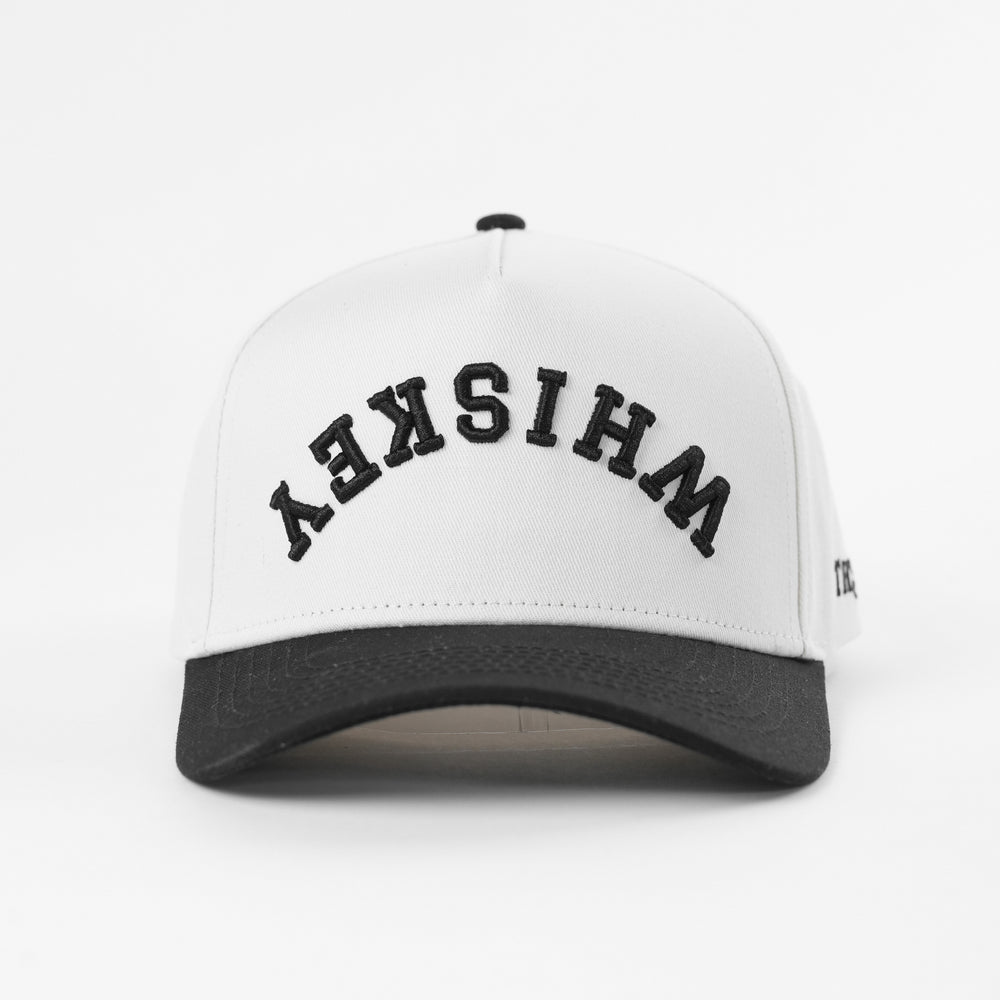 whiskey upside down a-frame snapback hat