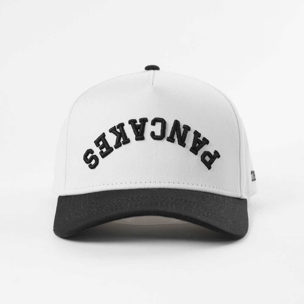 pancakes upside down a-frame snapback hat