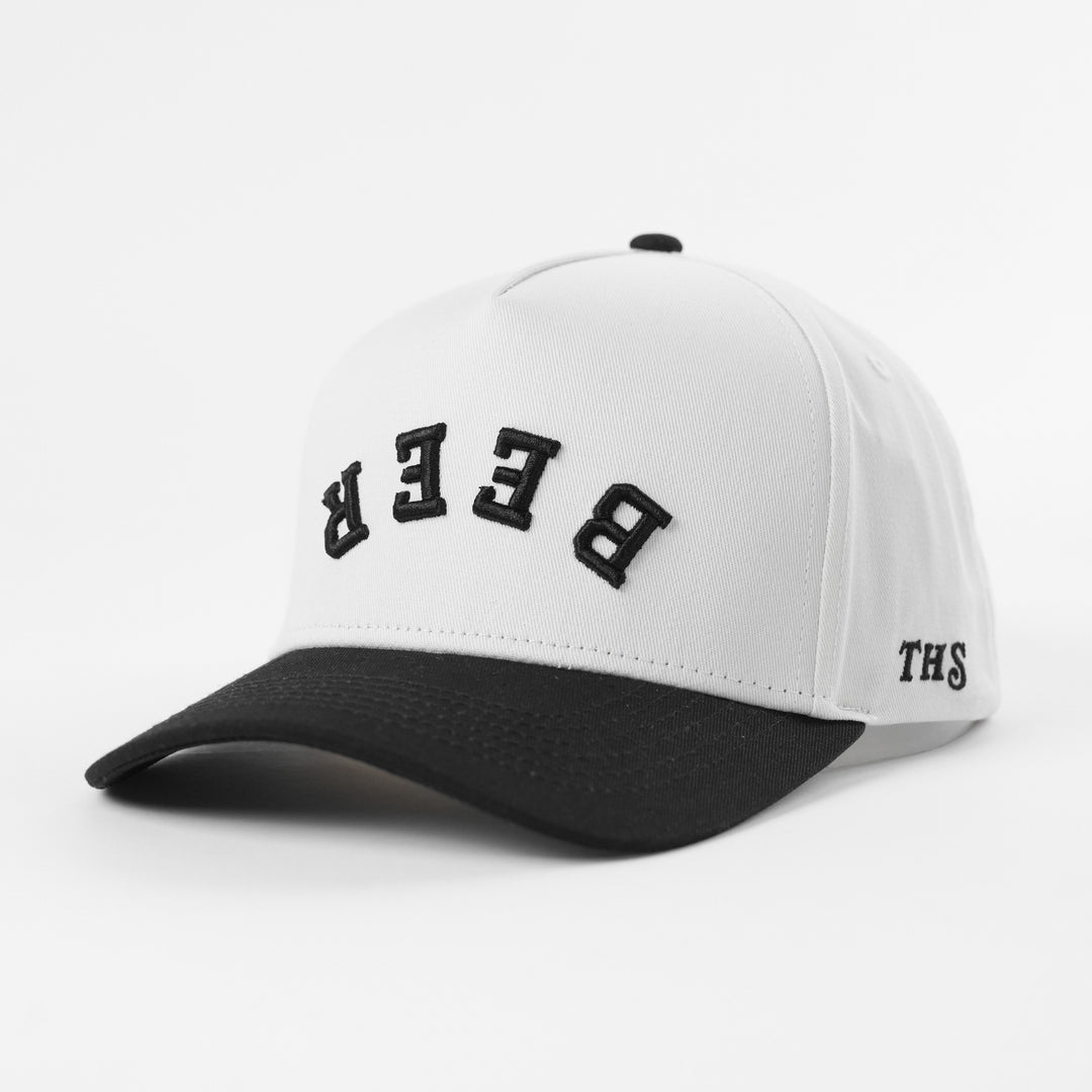 beer upside down a-frame snapback hat