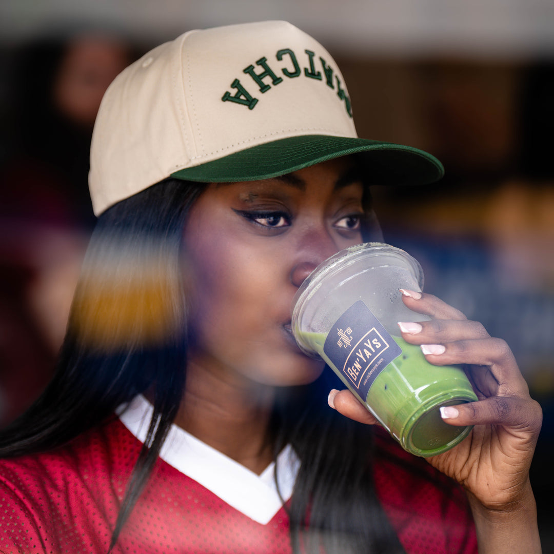 matcha upside down snapback hat