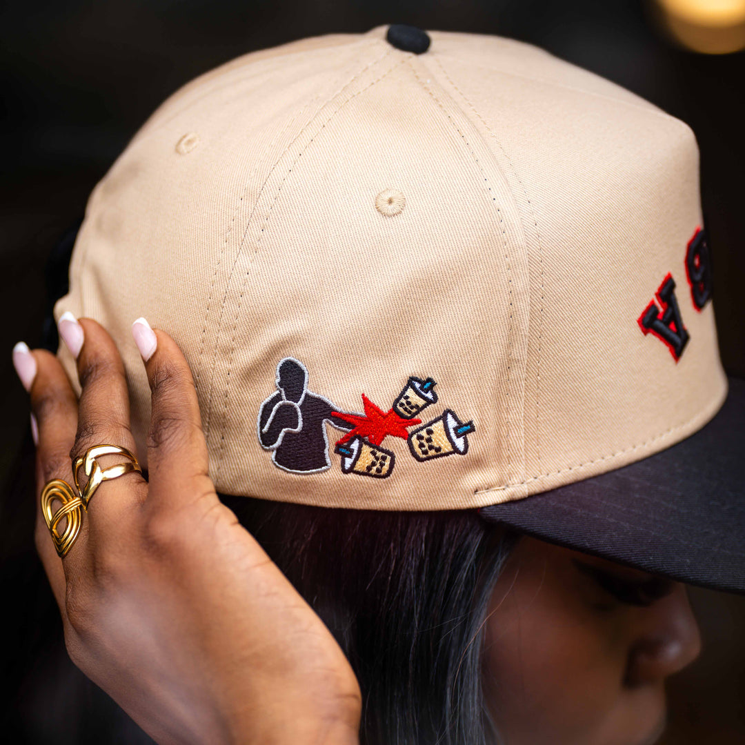 Khai Wu x The Hungry Sloth collaboration boba upside down hat