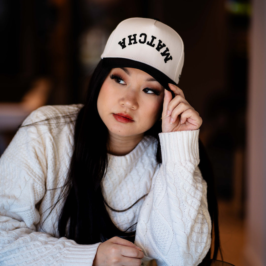 upside down matcha snapback hat