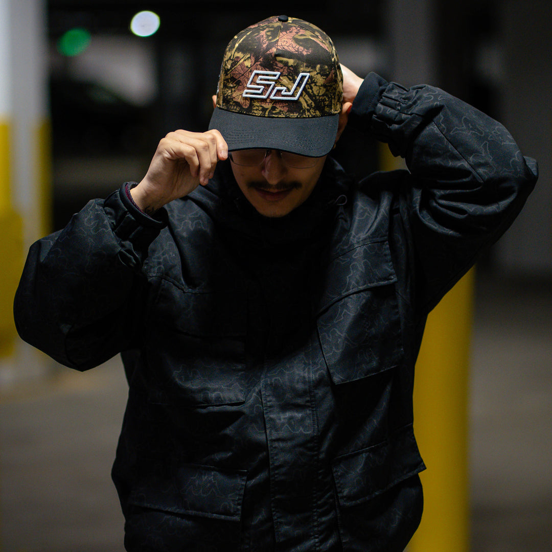 sj san jose camo snapback hat