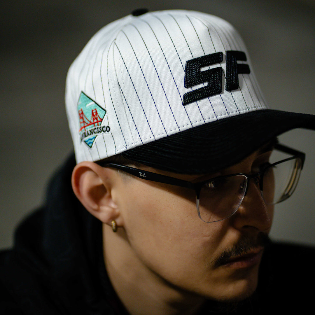 sf san francisco california pinstripe snapback hat