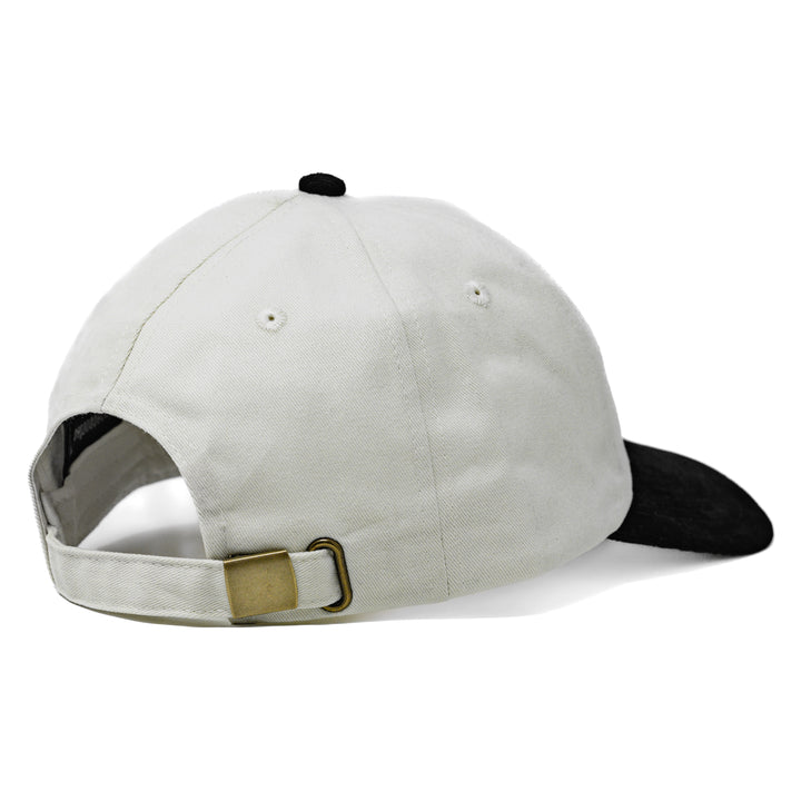White baseball cap with black visor