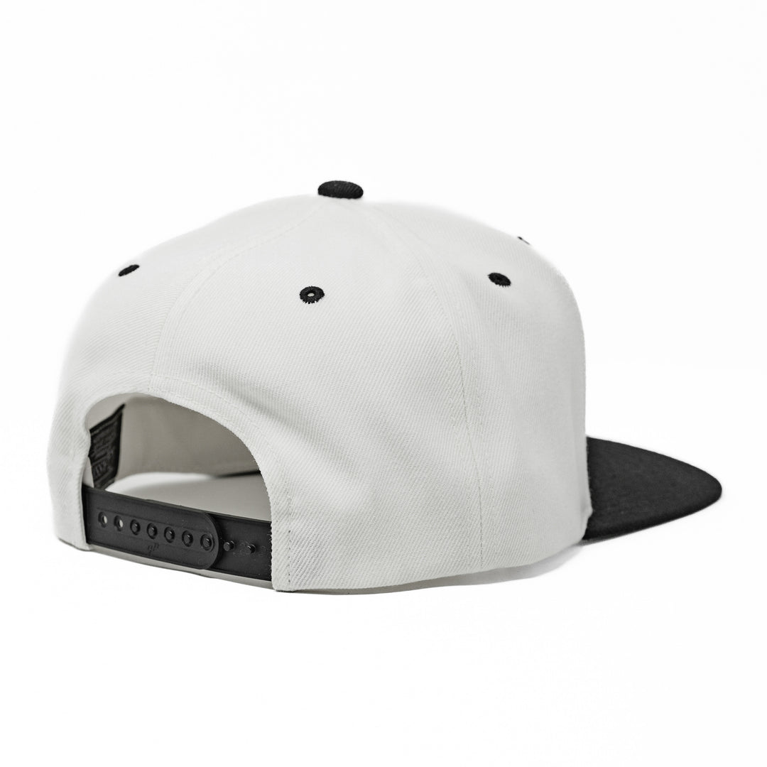 white snapback hat