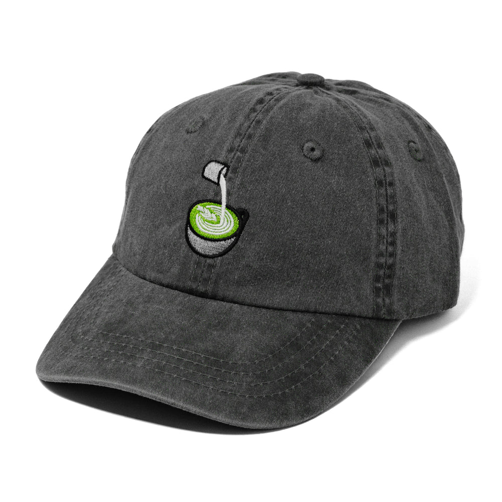 matcha latte dad hat in vintage black