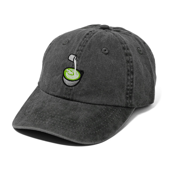 matcha latte dad hat in vintage black