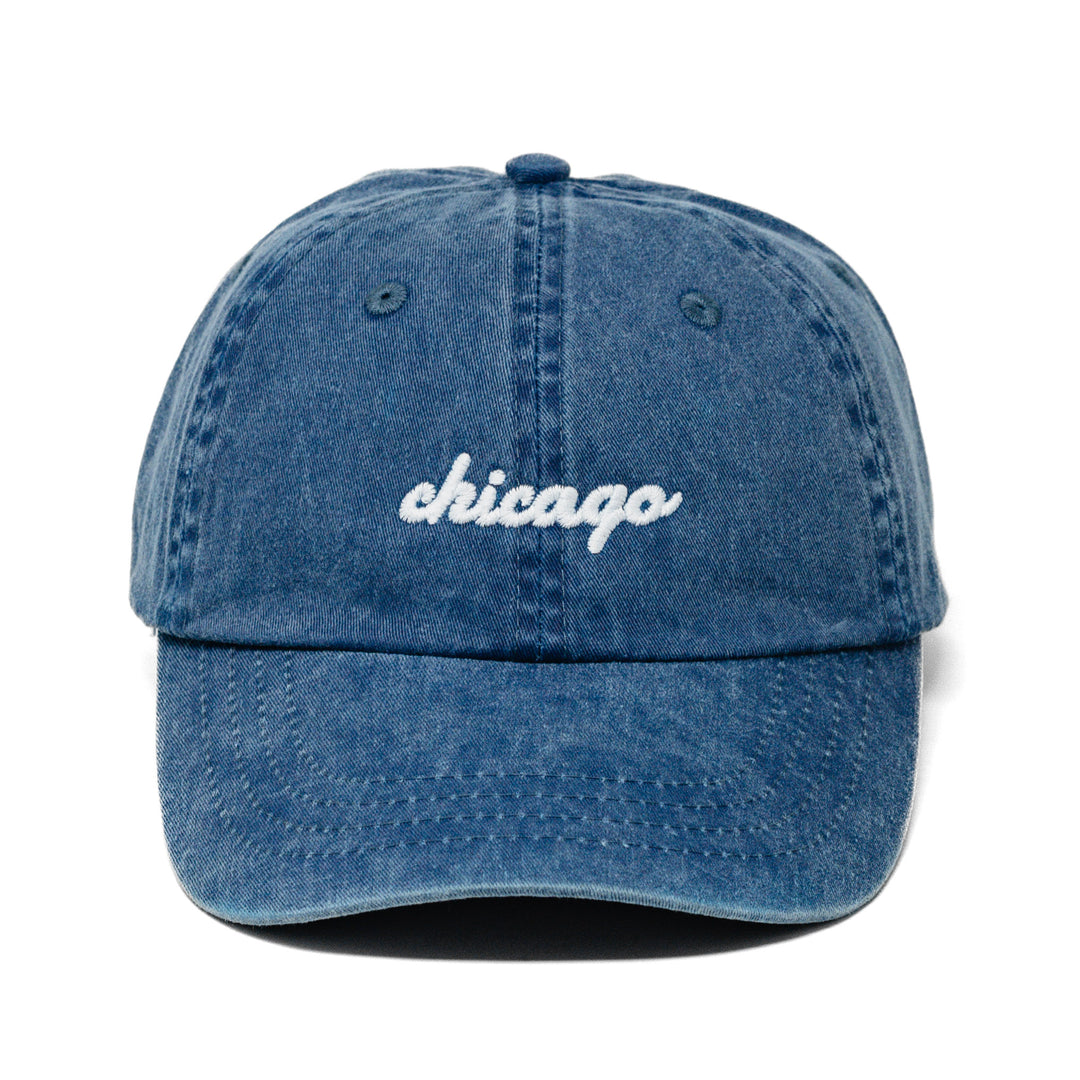 chicago dad cap in vintage navy