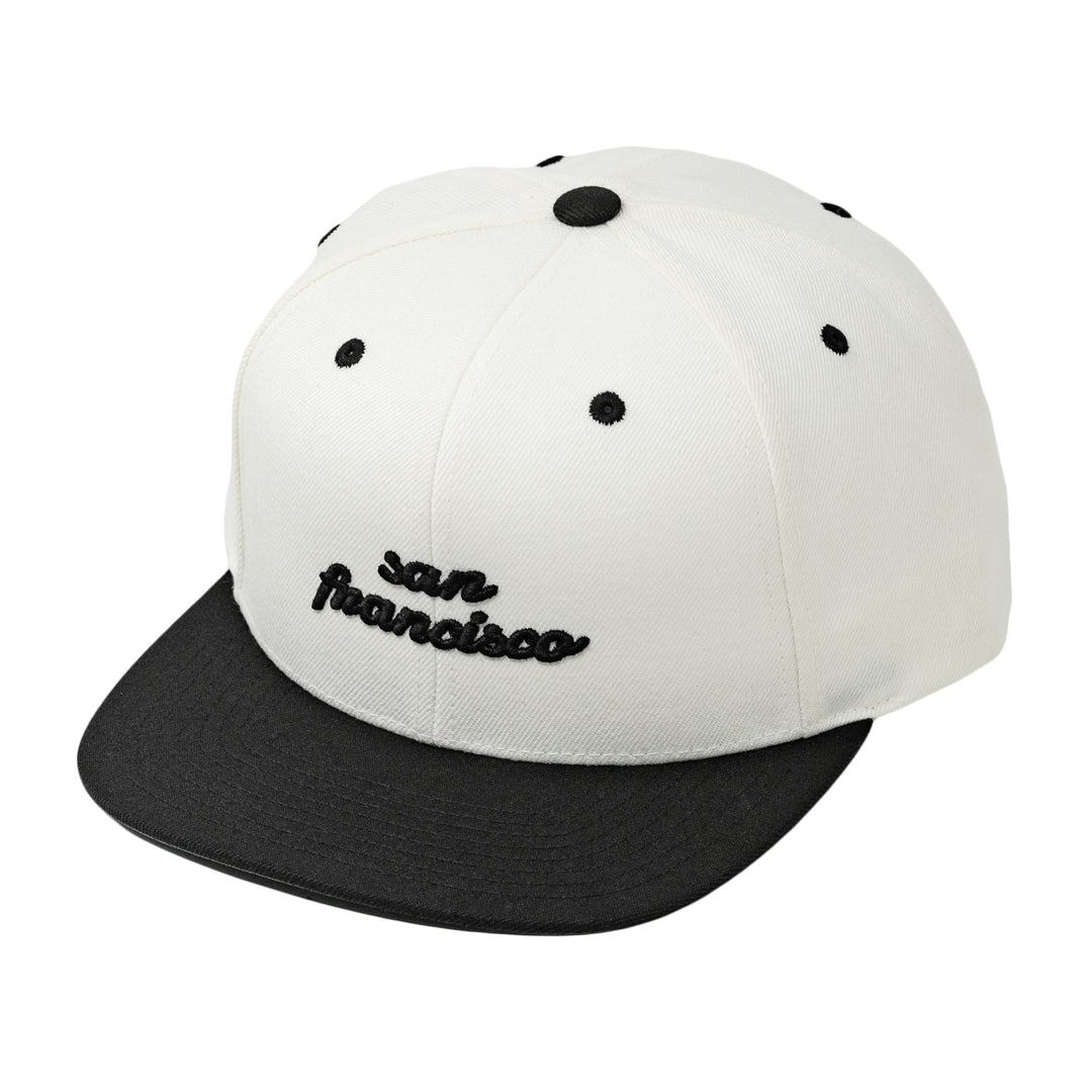 san francisco snapback hat 2-tone natural white and black