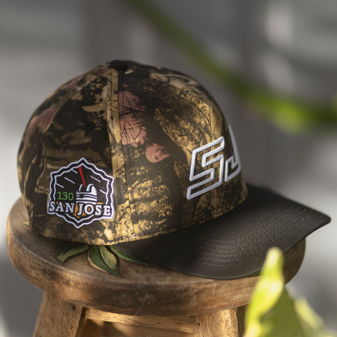 san jose, california tree camo snapback hat