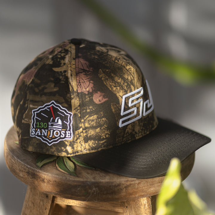 san jose, california tree camo snapback hat