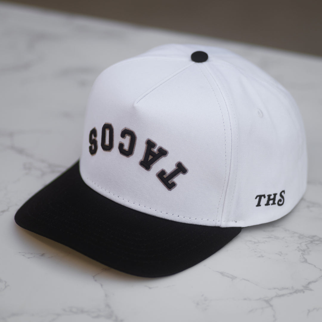 tacos upside down snapback hat from the hungry sloth