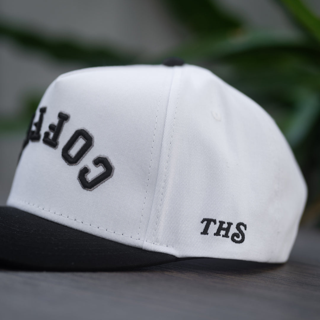 coffee upside down snapback hat from the hungry sloth