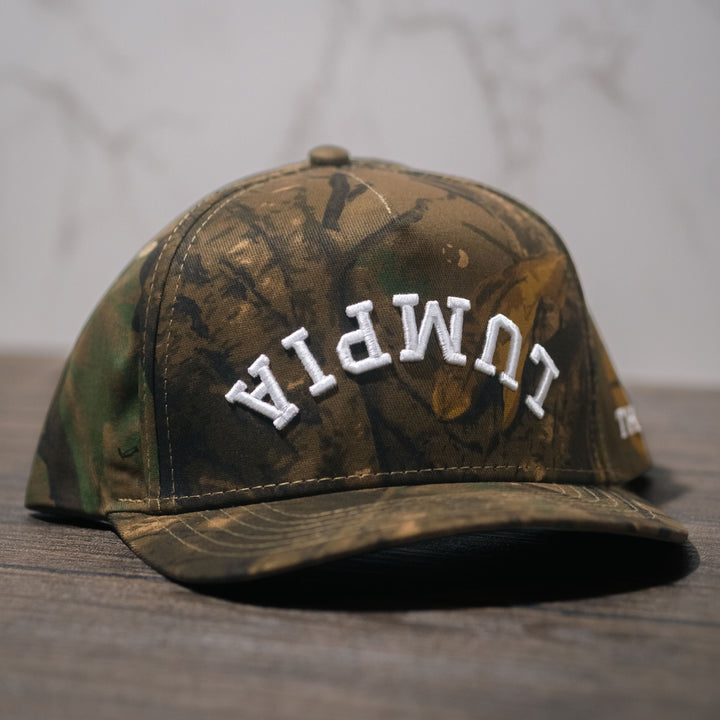 lumpia upside down snapback hat tree camo