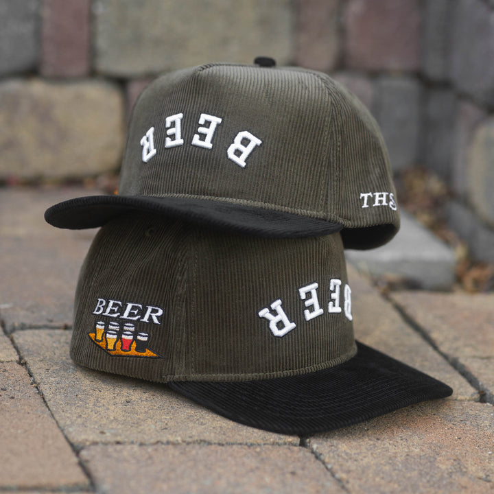 beer upside down snapback hat