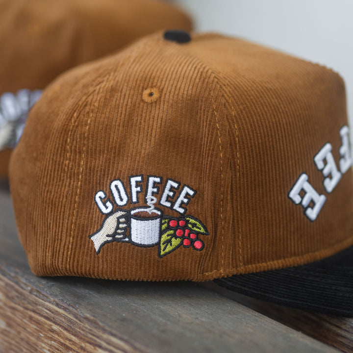 coffee snapback hat corduroy