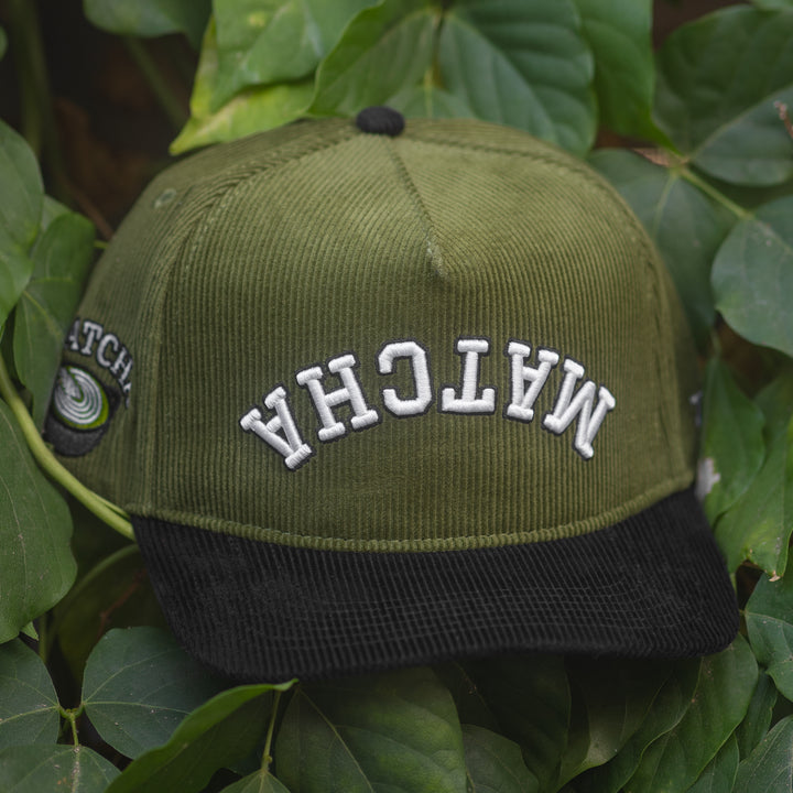 matcha upside down snapback hat corduroy