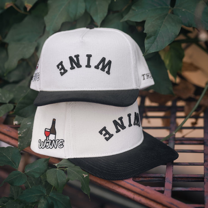 wine upside down snapback hat