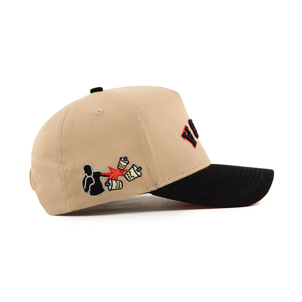 Khai Wu x The Hungry Sloth boba upside down snapback hat collaboration