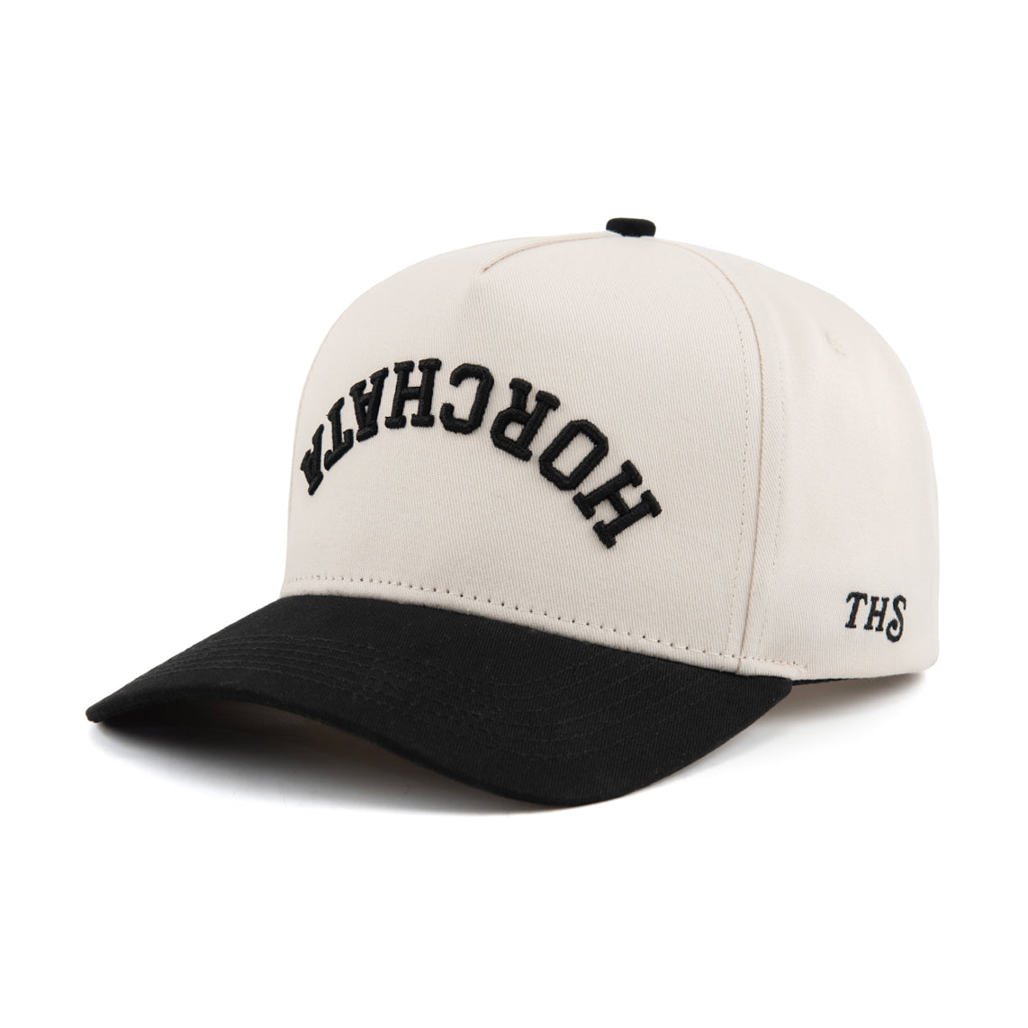 Horchata Upside Down A-Frame Snapback Hat (Off-White / Black