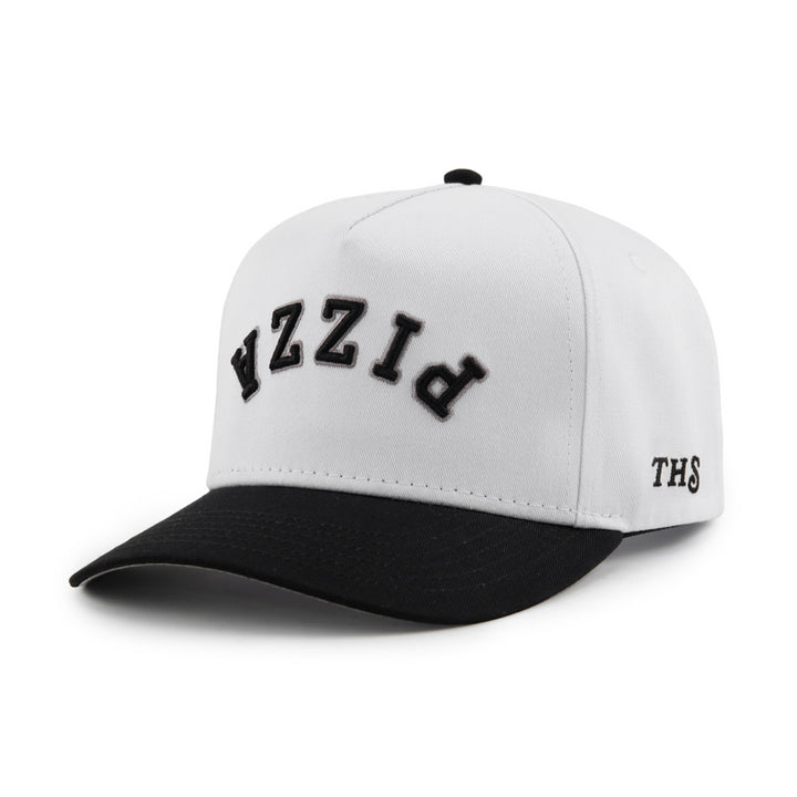pizza upside down snapback hat with the hungry sloth branding on the side