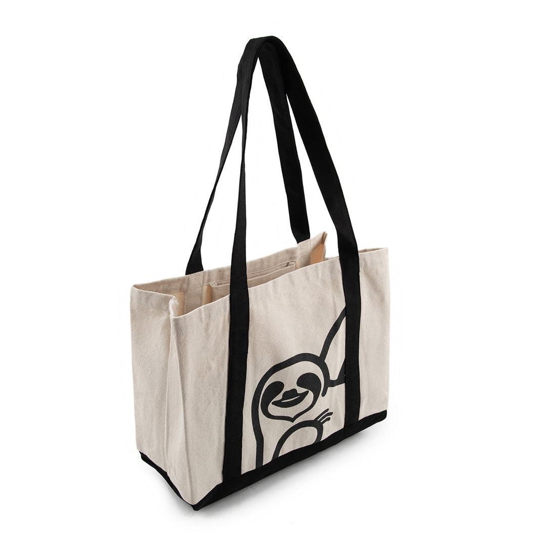 the hungry sloth tote bag