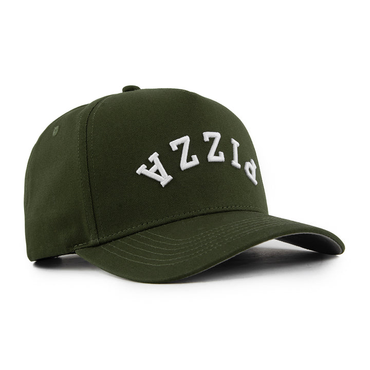 pizza upside down snapback hat olive green