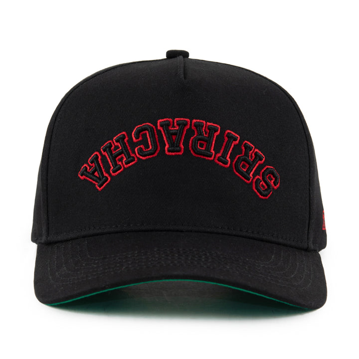 Sriracha Upside Down A-Frame Snapback Hat (Black)