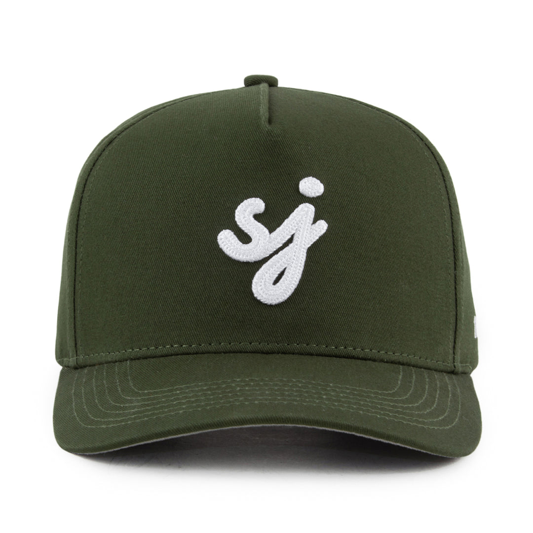 sj san jose cursive snapback hat