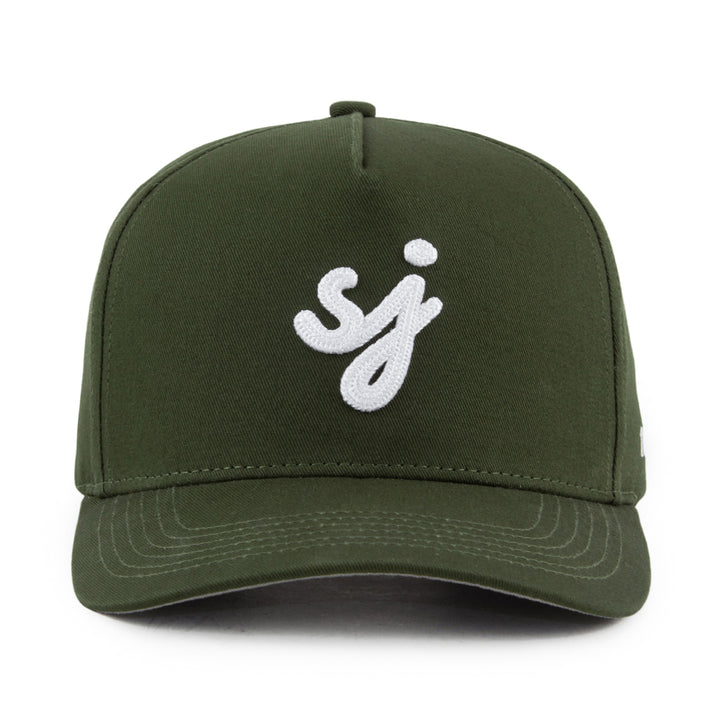 sj san jose cursive snapback hat