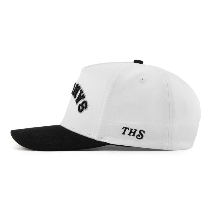 san jose upside down snapback hat with THS logo on the side