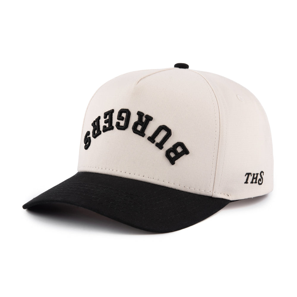 burgers upside down snapback hat
