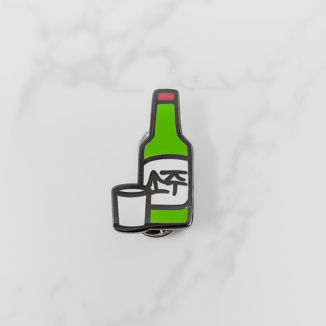 soju enamel pin