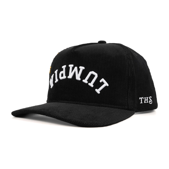 lumpia upside down snapback hat black corduroy