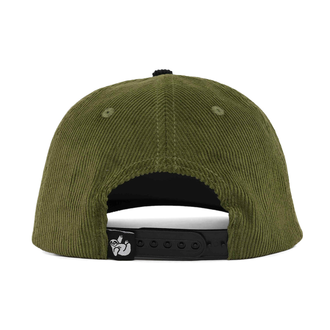 green corduroy snapback hat