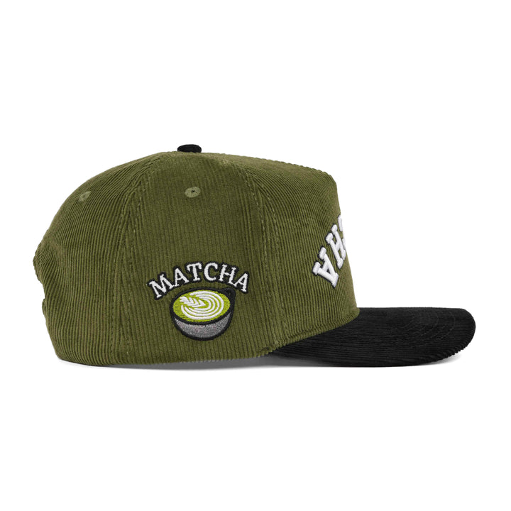 matcha upside down snapback hat corduroy
