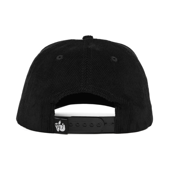 black corduroy snapback hat