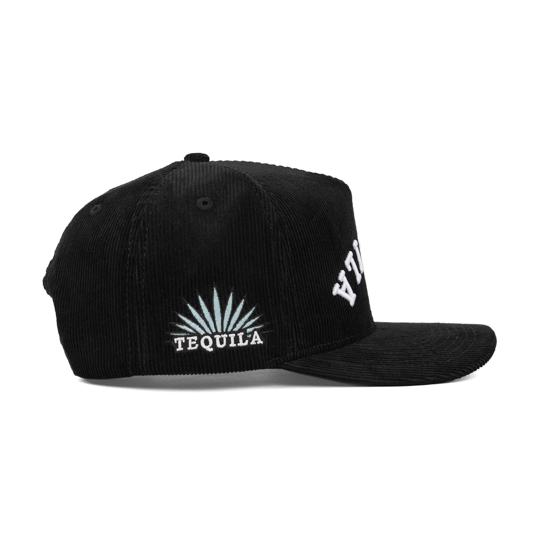 tequila upside down snapback hat corduroy with tequila side patch