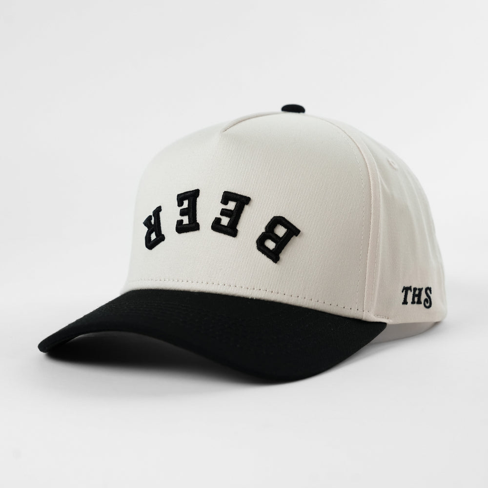 beer upside down a-frame snapback hat