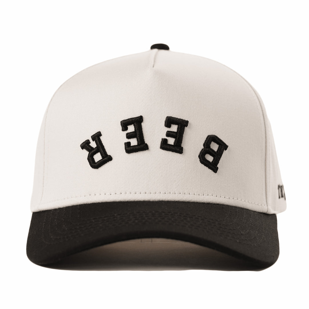 beer upside down a-frame snapback hat