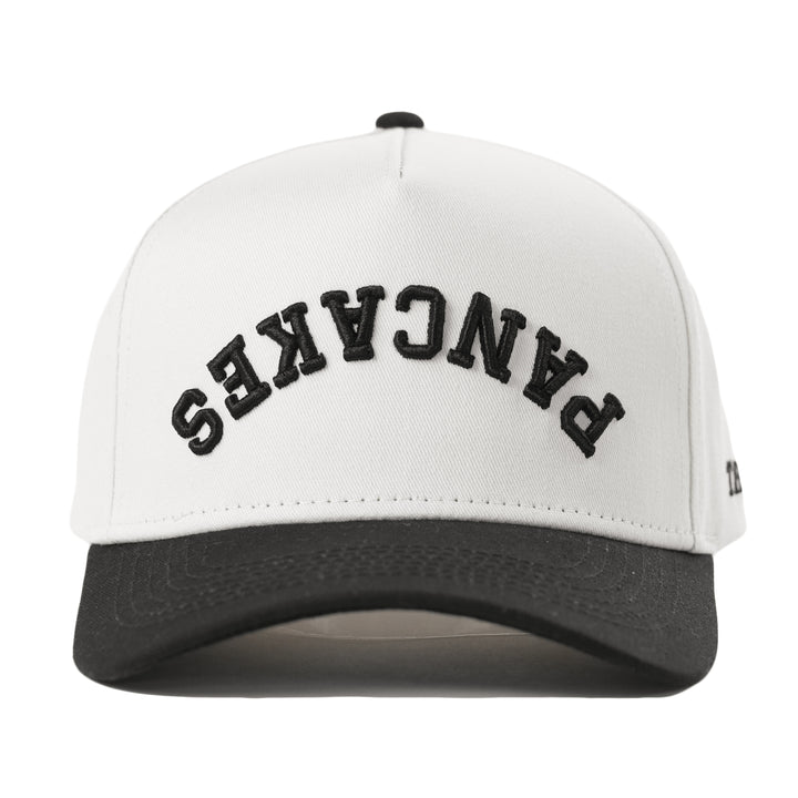 pancakes upside down a-frame snapback hat