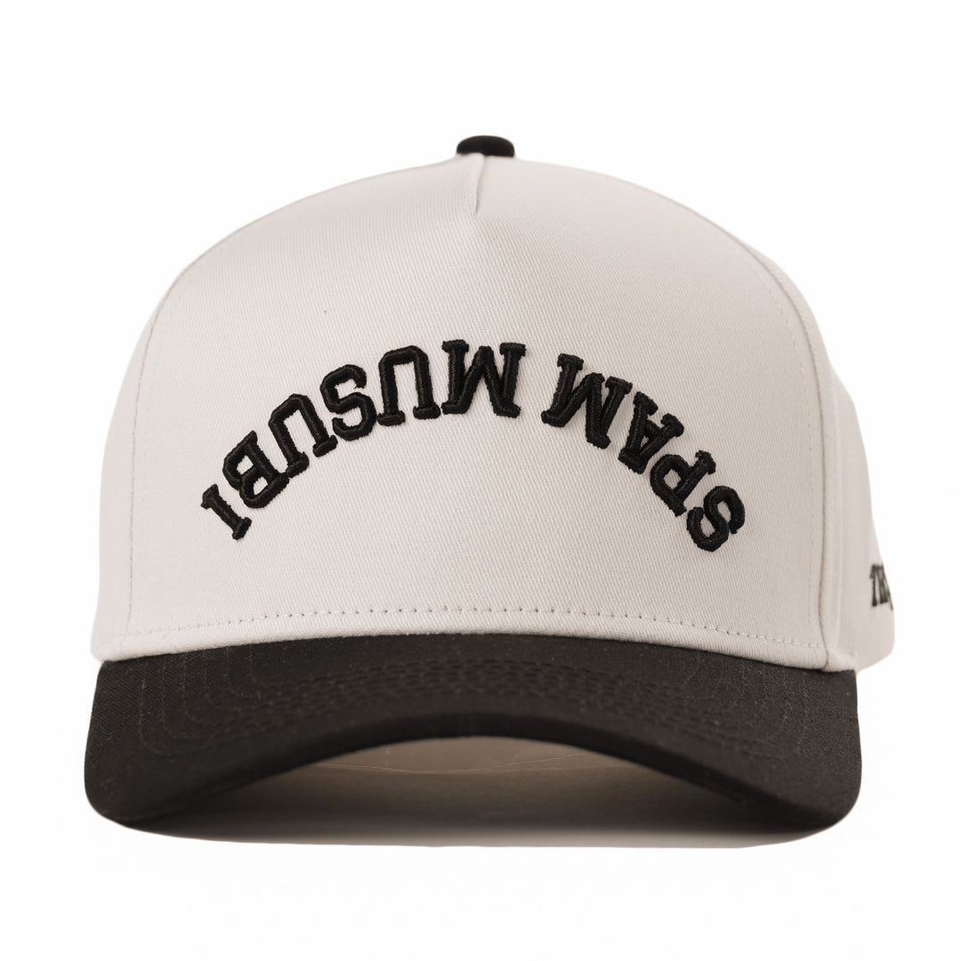 spam musubi upside down a-frame snapback hat